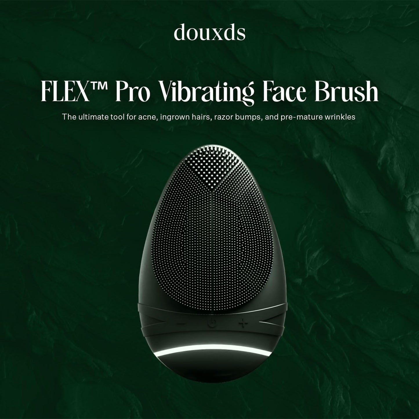 Flex™ Pro Vibrating Face Brush, Electric Face Scrubber, Face Scrubber for Men, Flex™ Face Brush, Men'S Skin Care, Powerful Sonic Technology, Removes Dark Marks and Bumps, Acne Treatment